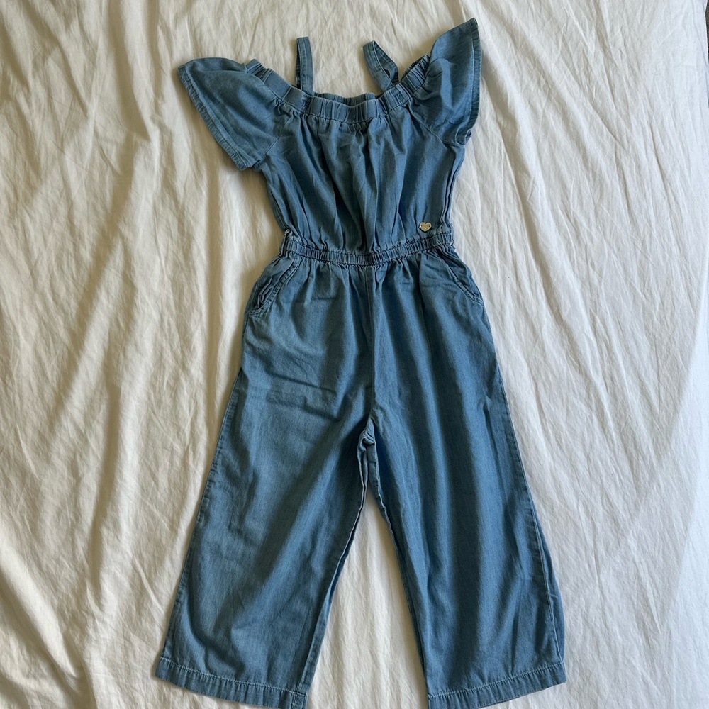 Lightweight Blue Denim Kids Jumpsuit